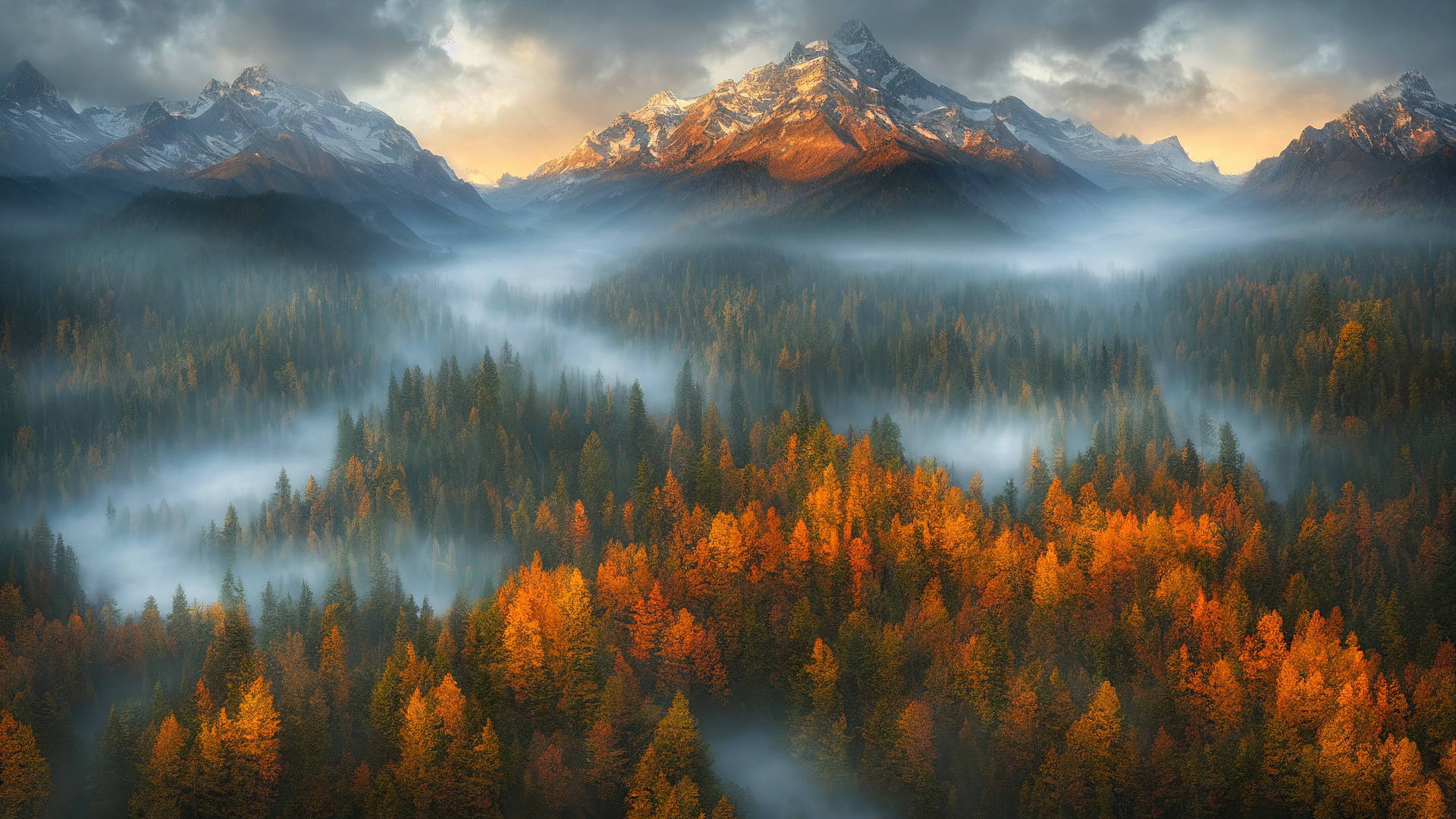 Download Most Beautiful Desktop Foggy Autumn Forest Wallpaper