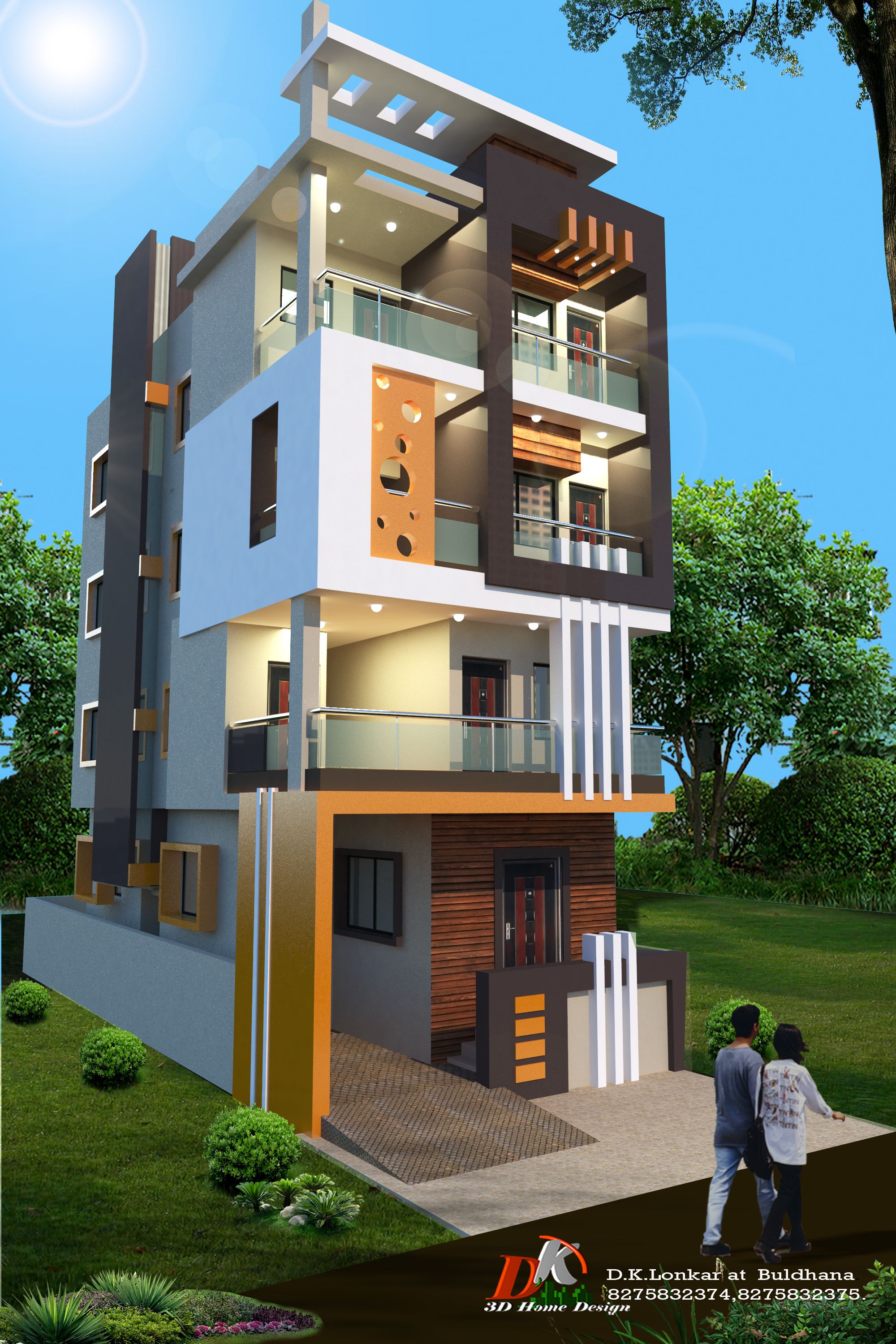3D hone | Bungalow house design, House front design, 3 storey house design